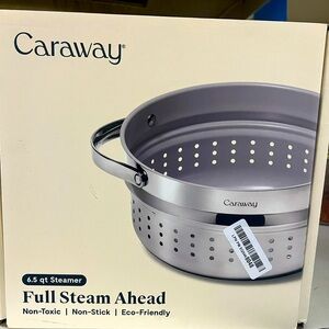 NIB Caraway stainless steel large Steamer NonStick, NonToxic Coating